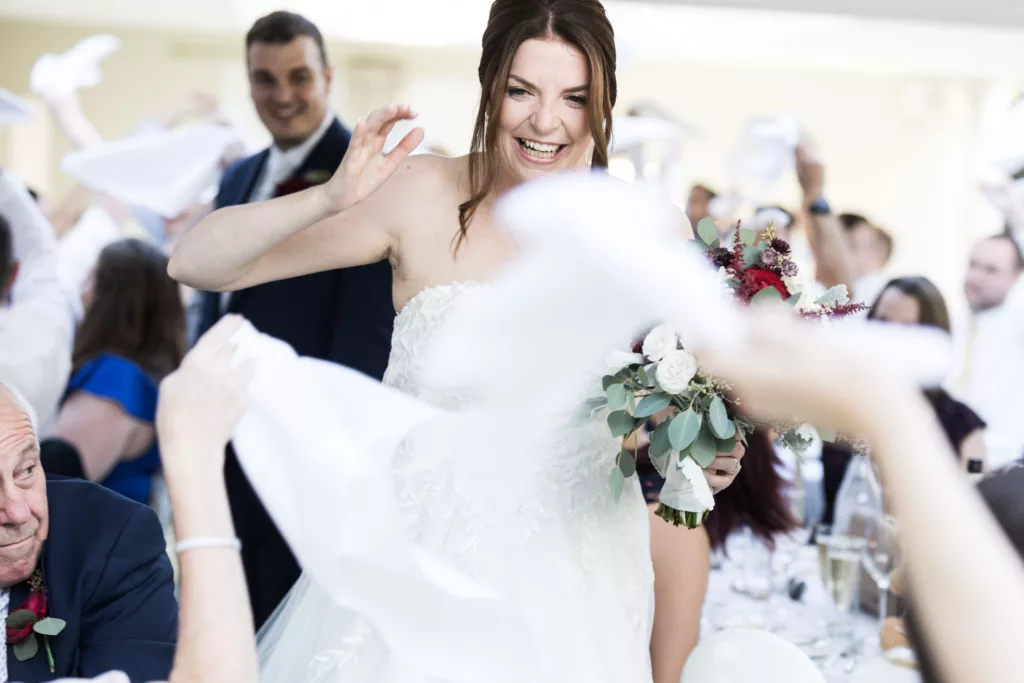 happy bride dancing  | kent wedding photographer 